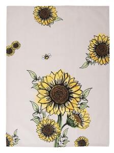 Béžová bavlněná utěrka se slunečnicemi Sunny Sunflowers