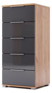 Komoda 5 zásuvek Lava / dub kraft Luna