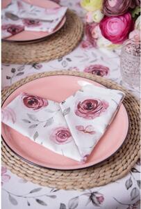 Bavlněný běhoun na stůl s růžemi Rustic Rose – 50x160 cm
