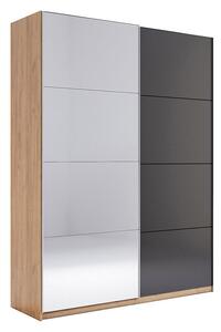 Skříň s posuvnými dveřmi 2.0x2.4m (Dveře Mat Láva/Zrcadlo), série N Luna