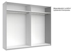 Skříň s posuvnými dveřmi 2,5x2,1m (Dveře Lesklé Bílé/Zrcadlo), série N Family