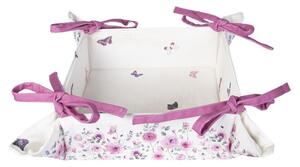 Oboustranný košík na pečivo Roses and butterflies – 35x35x8 cm