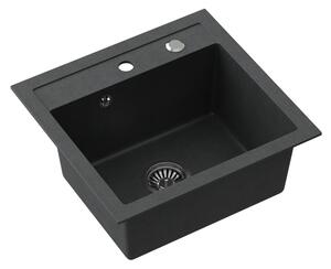 Černý kuchyňský granitový dřez QUADRON JOHNNY 110 bez baterie