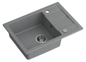 Šedý kuchyňský granitový dřez QUADRON TOM 116