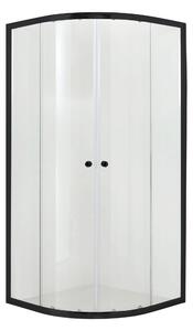 Hagser Andrea sprchový kout 90x90 cm půlkulatá černá matný/průhledné sklo HGR22000020