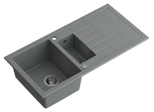 Šedý 1,5 komorový granitový dřez QUADRON BRUCE 156