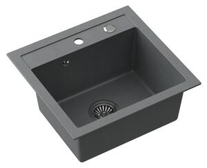 Šedý kuchyňský granitový dřez QUADRON JOHNNY 110 bez baterie