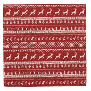 Červené papírové ubrousky Nordic Christmas – 33x33 cm