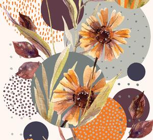 Malvis ® Tapeta Akvarelové květiny a tvary Vel. (šířka x výška): 144 x 105 cm
