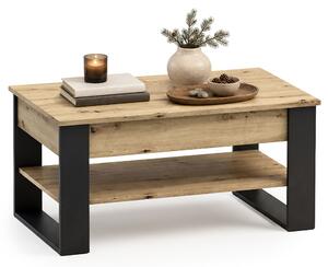 Ak furniture Konferenční stolek s výsuvnou deskou Denver 92 cm dub Artisan/černý