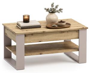 Ak furniture Konferenční stolek s výsuvnou deskou Denver 92 cm dub Artisan/kašmírový