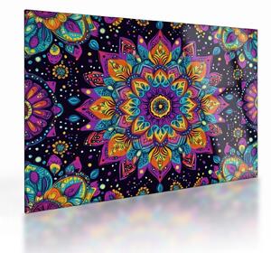 Skleněný obraz - Kaleidoskopická mandala (70x50 cm)
