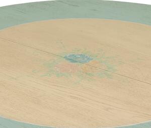 Repasovaný kulatý stolek z masivního dřeva