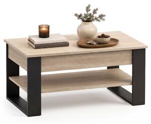 Ak furniture Konferenční stolek s výsuvnou deskou Denver 92 cm dub Sonoma/černý