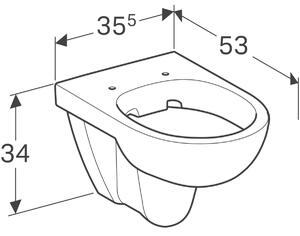 Geberit Selnova záchodová mísa závěsná Bez oplachového kruhu bílá 500.265.01.1