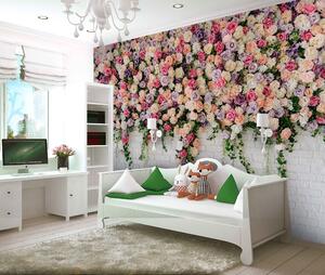 Malvis ® Tapeta Stěna obklopená růžemi Vel. (šířka x výška): 144 x 105 cm