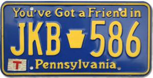 Americká SPZ Pennsylvania Keystone State Blue
