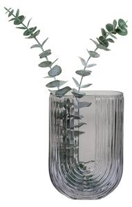 House Nordic Váza ze skla, kouřová, tvar U, 13x6x19 cm (Kouřová)