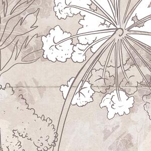 Malvis ® Tapeta Kontury rostlin v japonském stylu Vel. (šířka x výška): 144 x 105 cm