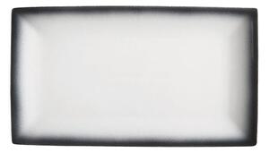 Bílo-černý keramický talíř Maxwell & Williams Caviar, 34,5 x 19,5 cm