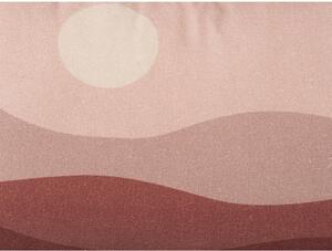 Růžovo-červený bavlněný polštář PT LIVING Pink Sunset, 50 x 30 cm
