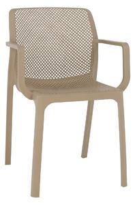 KONDELA Stohovatelná židle, šedohnědá taupe / plast, FRENIA