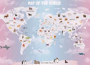Malvis ® Tapeta Mapa světa (Anglicky) Vel. (šířka x výška): 288 x 200 cm