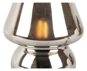 Skleněná stolní lampa ve stříbrné barvě Leitmotiv Glass, výška 18 cm