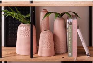 Růžová keramická váza PT LIVING Carve, výška 27,5 cm