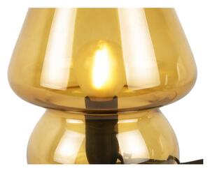 Hořčicově žlutá skleněná stolní lampa Leitmotiv Glass, výška 18 cm