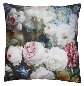 Sametový povlak na polštář s rozkvetlými květy Lissette – 45x45 cm