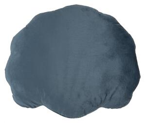 Tmavě modrý polštář ve tvaru mušle Christina – 38x48x6 cm