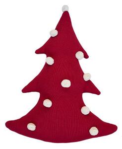Pletený polštářek CHRISTMAS červenobílá 36 x 45 cm