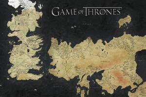 Umělecký tisk Game of Thrones - Westeros Map, (40 x 26.7 cm)
