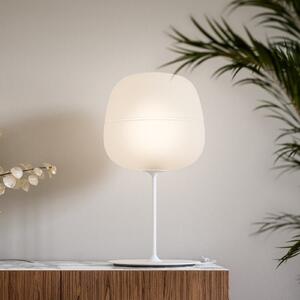 Quadrifoglio Group Afra, bílá stolní lampa z opálového matného skla, 1xE27, výška 62cm