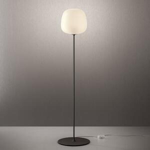 Quadrifoglio Group Afra, černá stojací lampa z opálového matného skla, 1xE27, výška 165cm