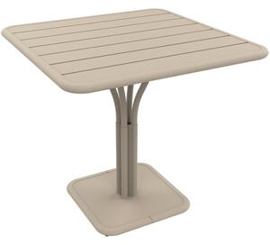Muškátově šedý kovový stůl Fermob Luxembourg Pedestal 80 x 80 cm