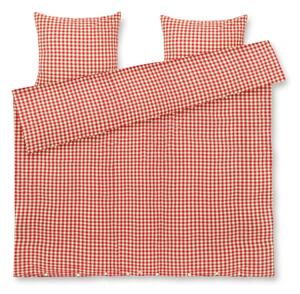 Červené/žluté krepové povlečení na dvoulůžko/prodloužené 200x220 cm Bæk&Bølge – JUNA