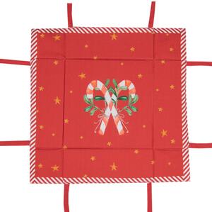 Bílo-červený košík na pečivo s louskáčky Happy Little Christmas – 35x35x8 cm