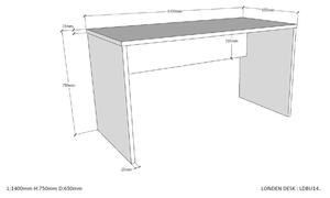 Dětský psací stůl 140x65 cm Londen - Vipack