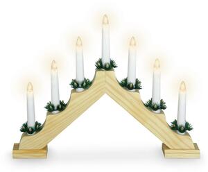 Vánoční svícen Candle Bridge hnědá, 7 LED