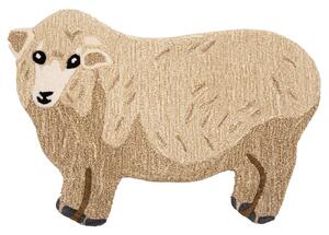 Koberec ovčí hnědý, béžový 60x90x2 cm