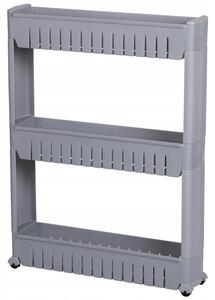 DOCHTMANN Regál do koupelny – úzký, šedý, plast, 54 × 72 × 12 cm