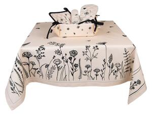 Béžový košík na pečivo s květinami Flora And Fauna – 35x35x8 cm