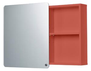 Červená závěsná koupelnová skříňka se zrcadlem 80x58 cm Color Bath – Tom Tailor