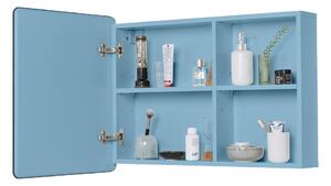 Světle modrá závěsná koupelnová skříňka se zrcadlem 80x58 cm Color Bath – Tom Tailor