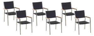 Set 6ks. židlí Grosso (černá) (ratan). 1011518