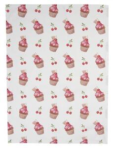 Kuchyňská utěrka z bavlny Cherry Cupcake – 50x70 cm