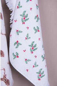 Sada 2 ks kuchyňský froté ručník s cesmínou Holly Christmas – 40x66 cm