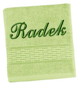 Bellatex Froté ručník proužek s výšivkou jména na přání světle zelený 50x100 cm